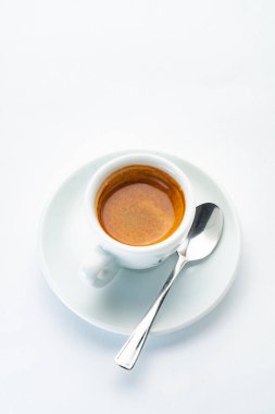 Fincan sıcak İtalyan espresso, yakın