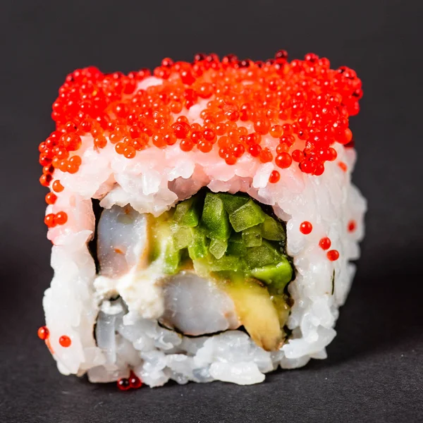 Sushi Served Black Stone Slate Dark Background — Stock Photo, Image