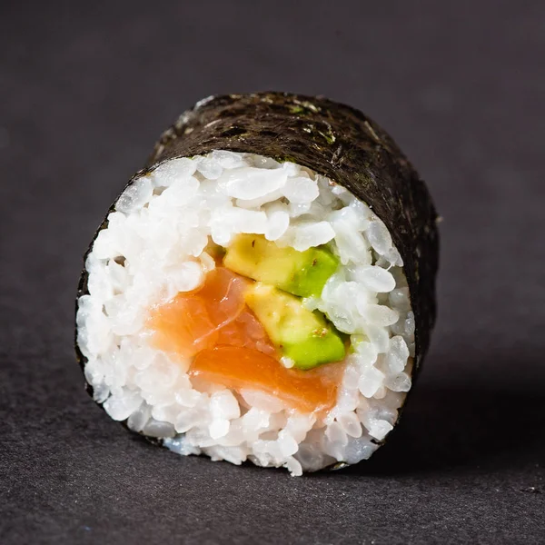 Sushi Served Black Stone Slate Dark Background — Stock Photo, Image