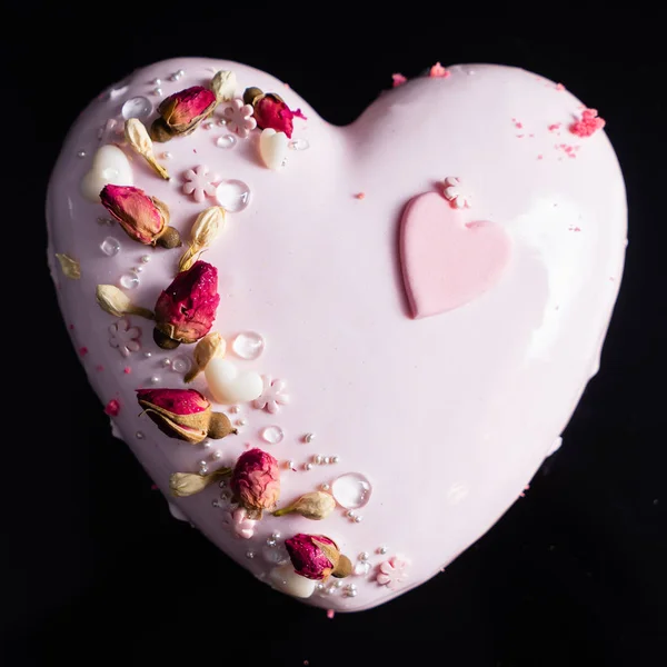 Торт Форме Сердца День Святого Валентина — стоковое фото