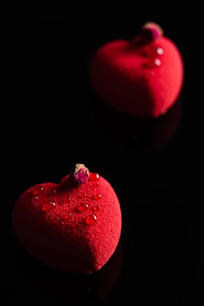 Torta Nella Forma Cuore Durante Vacanza Giorno San Valentino — Foto Stock