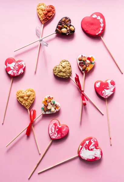 Galleta Forma Corazón Aparece Para Día San Valentín — Foto de Stock