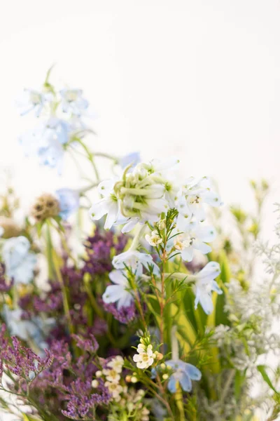 Vacker Våren Blomma Bukett Den Vita Bakgrunden — Stockfoto