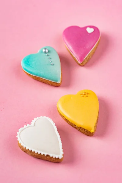 Heart Shaped Cookies Made Hand — Stock Photo, Image