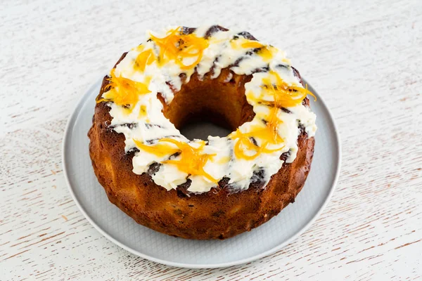 Easter Cake Cherrries Orange Zest — Stock Photo, Image