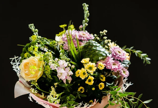 Nice Bouquet Black Background — Stock Photo, Image