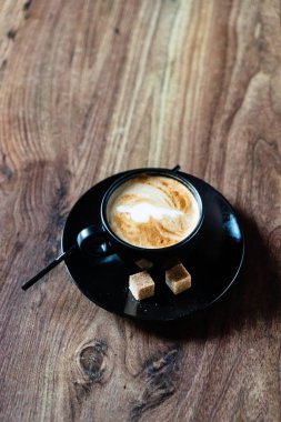 fincan cappuccino kahverengi şeker