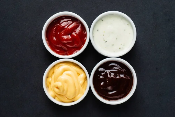 Different Kinds Sauces Close — Stock Photo, Image