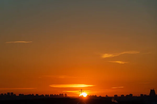 Stadslandskap Nära Himlen — Stockfoto