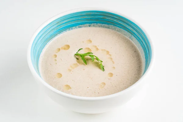 musrhoom cream soup on the white background