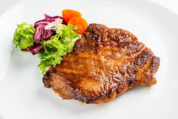 Steak Salad White Plate — Stock Photo, Image
