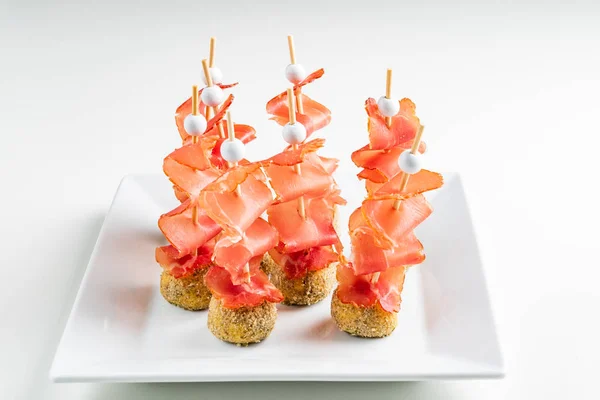 Jamon Aperatifler Catering — Stok fotoğraf