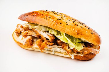 Beyaz arka plan üzerinde Burger