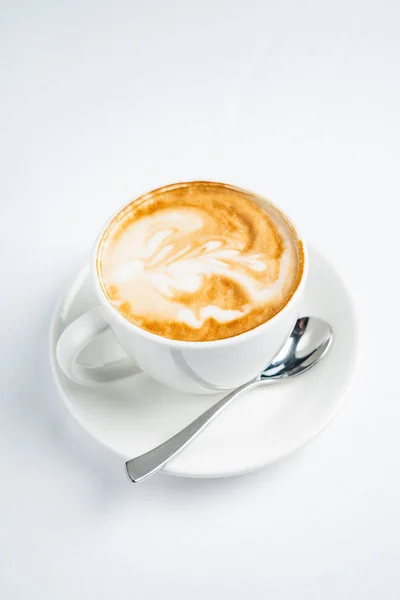 Cup Cappuccino White Background Stock Picture