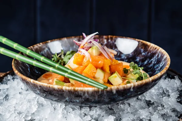 Fisk Och Skaldjur Ceviche Isen — Stockfoto