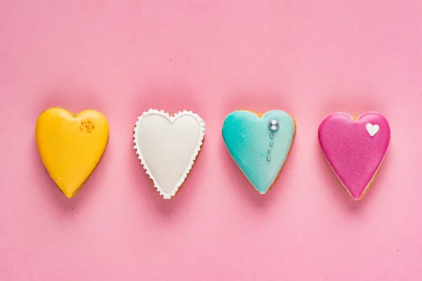 Heart Shaped Cookies Made Hand — Stock Photo, Image