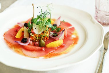 plaka, taze salata yakın çekim