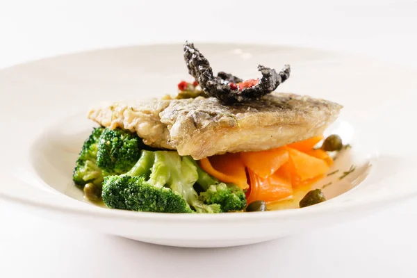 fish with vegetables, close up