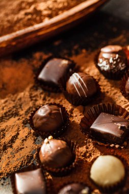 Çikolata tatlılar, yakın çekim