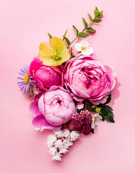 Belles Fleurs Été Vue Sur Dessus — Photo