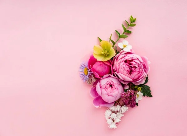 Belles Fleurs Été Vue Sur Dessus — Photo