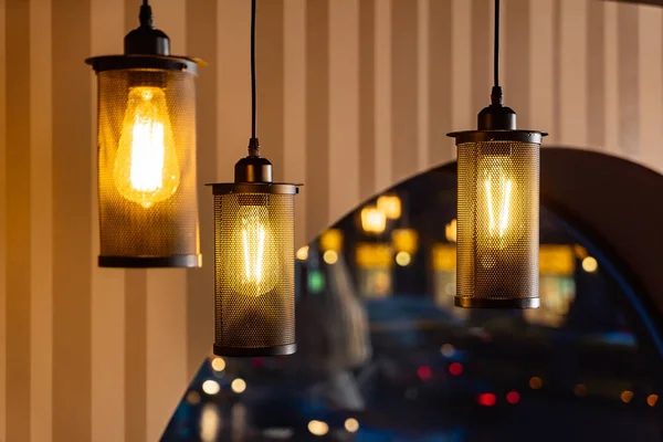 Vintage Lampen Het Café — Stockfoto