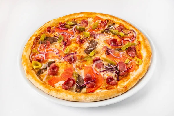 Pizza on the white background — Stock Image Pizza White Background Royalty Free Stock Images