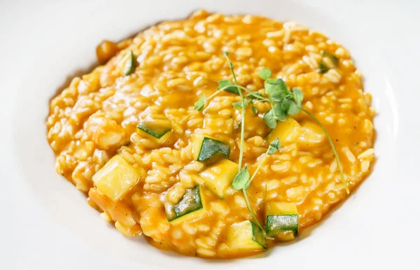 Risotto Alla Zucca Nel Ristorante — Foto Stock