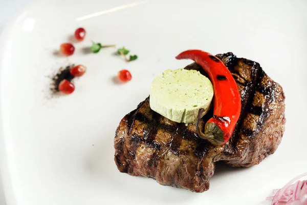 Bistecca Con Peperoncino Burro — Foto Stock