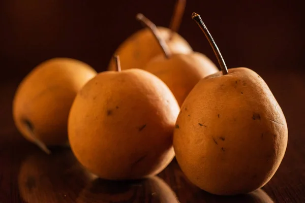 Fresh Fruits Yellow Pears Table — Stock Photo, Image