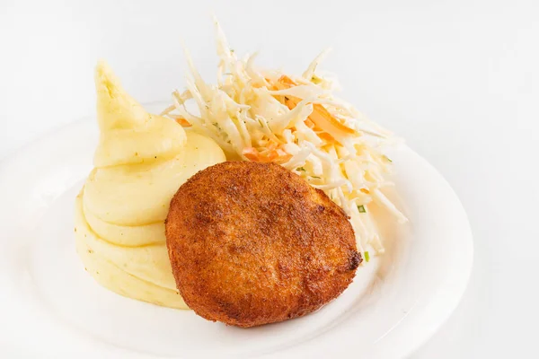 Mashed Potato Cutlet Salad — Stock Photo, Image