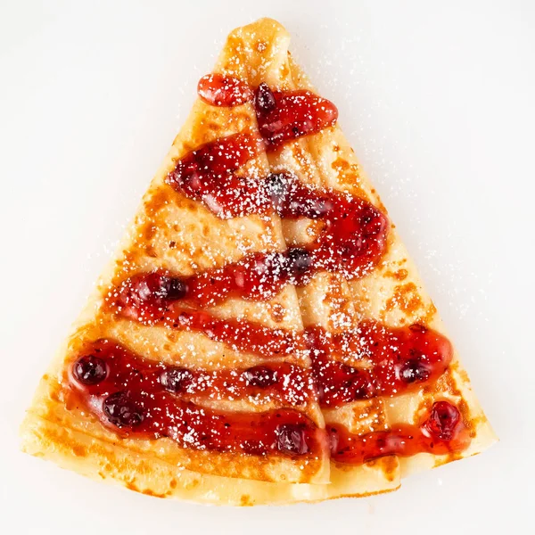 Thin Pancake Syrup Berries — Stock Photo, Image