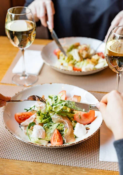 Dinner Restaurant Couple Eating Restaurant — Stock Photo, Image