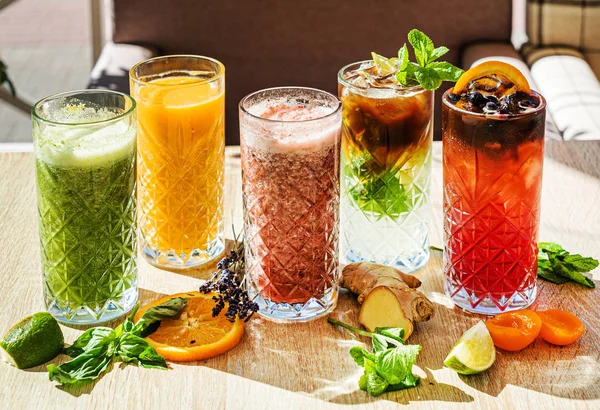 Set Different Kinds Smoothies — Stock Photo, Image