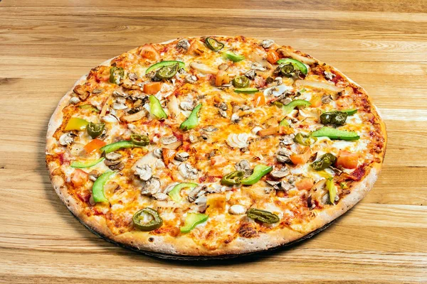 Pizza Fondo Madera — Foto de Stock