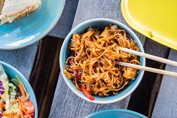 Healthy Lunch Table Cafe — Stock Photo, Image