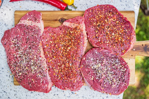 Carne Fresca Para Bifes Bovino — Fotografia de Stock