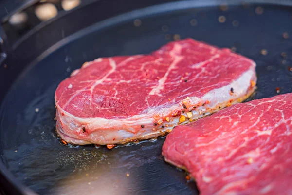 Viandes Fraîches Pour Steaks Boeuf — Photo