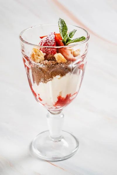 Summer Dessert Strawberries Chocolate — Stock Photo, Image