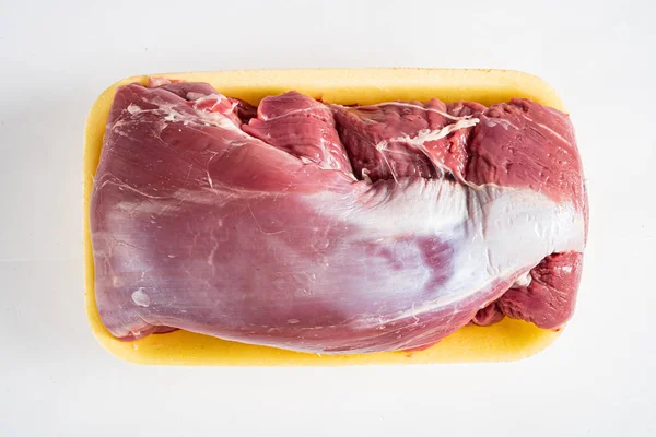 Мясо Говядины Белом Закрыть — стоковое фото