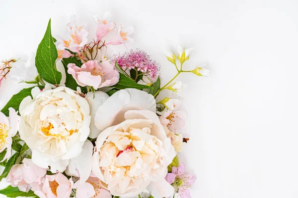 Fleurs Été Sur Fond Blanc — Photo