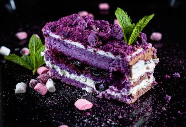 siyah arka plan üzerinde pasta, yakın