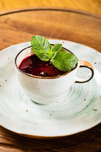 delicious berry dessert in the cup