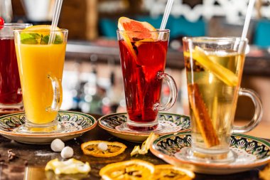 çaylar ve infüzyon kış, yakın çekim