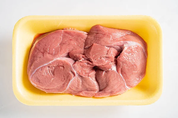 Телятина Мясо Белом Закрыть — стоковое фото