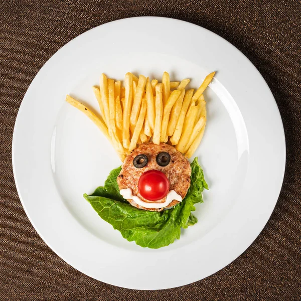 Chicken Cutlet French Fries Close — Stock Photo, Image