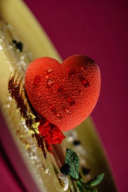 Kalbin şekil pasta, yakın çekim