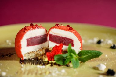 nane ile pasta mousse, yakın çekim