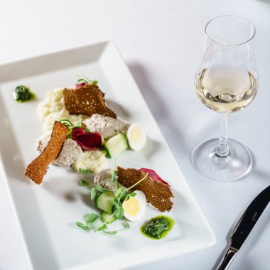 gurme salata restoranda, yakın çekim