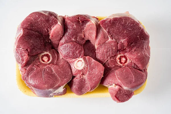 mutton meat on the white background, close up